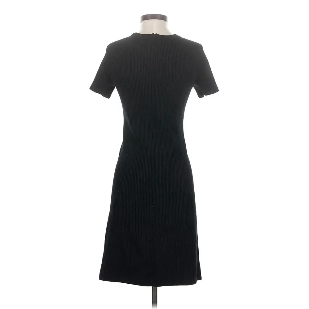 Tory Burch Gemma Dress in Merino Wool Dot Knit Dress SP Black White Short Sleeve